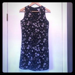 Dark blue floral sheath dress